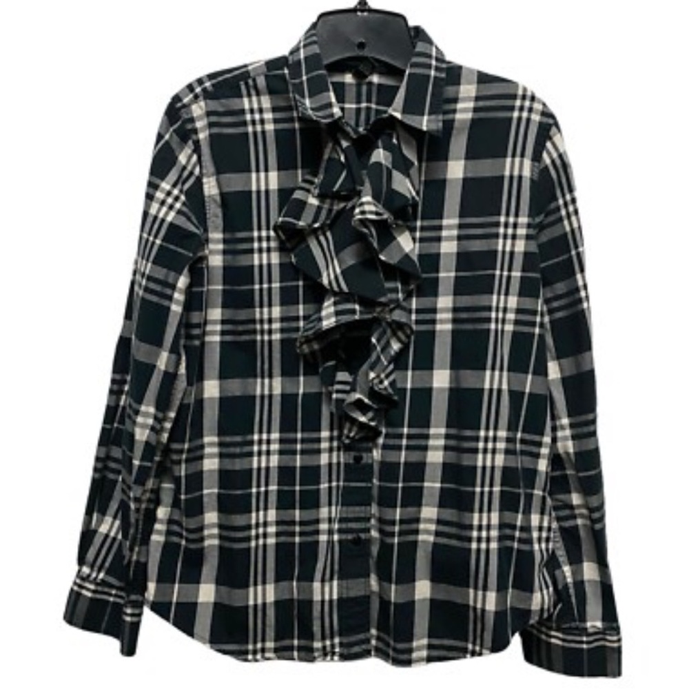 Ralph Lauren Black and White Checkered Blouse